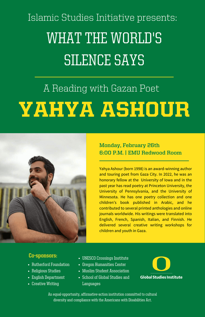GSI Yahya Ashour Event flyer