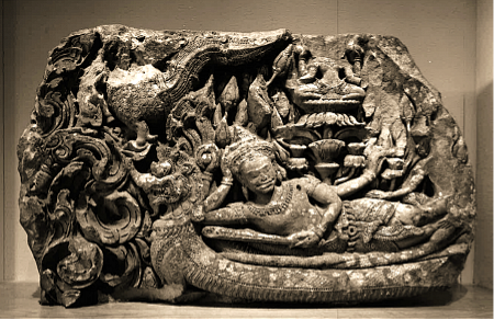 The Vishnu lintel (deaccessioned in 1988) and the Krishna pilaster  (deaccessioned in 2024) from Prasat Phanom Rung, Northeast Thailand 