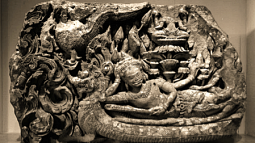 The Vishnu lintel (deaccessioned in 1988) and the Krishna pilaster  (deaccessioned in 2024) from Prasat Phanom Rung, Northeast Thailand  © The Art Institute of Chicago