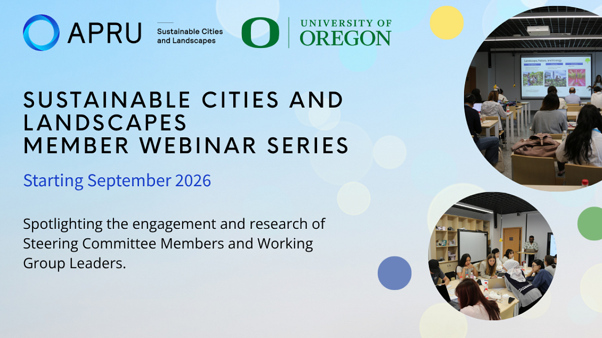 graphic for sustainable cities and landscapes member webinar series